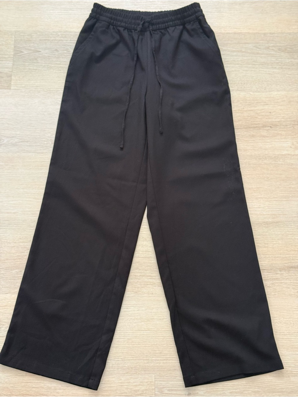 GAP Black Wide-Leg Drawstring Pants for Women